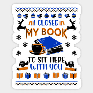 Bookish Christmas Sweater. Book Lover Christmas Gift. Sticker